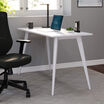 white essential desk 48 by 24 4 leg in office setting