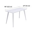 white essential desk 48 by 24 4 leg is 48 inches wide and 23 inches deep 