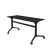 flip top training table 5 ft in black on white background