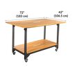 Standing Conference Table Butcher Block is 72 inches wide and 42 inches deep