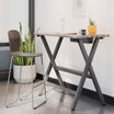 reclaimed wood standing work table 60x30 in office setting