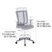 drafting chair seat height ranges from 24 to 32 inches. Footrest height ranges from 9 to 15 inches. 
